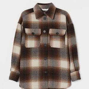 H&M Herringbone Flannel Shirt Jacket
